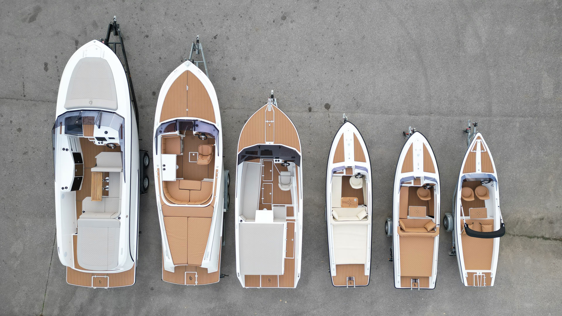 Modellvergleich der Leines Boote von oben